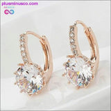 Plus Minus Co Rose Gold Crystal CZ Bling Drop Earrings for Women Girls, view 3
