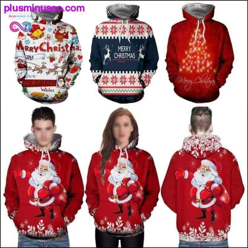 Plus Minus Co New 3D Christmas Hoodies Men's/Women's Casual Pullover