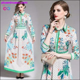 Plus Minus Co Floral Print Collar Ribbon Tie Neck Long Sleeve Party Dress, view 3
