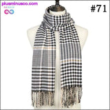 Plus Minus Co Plaid Scarf Shawls Pashmina Cashmere Knit Soft Unisex Retro, view 2