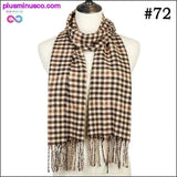 Plus Minus Co Plaid Scarf Shawls Pashmina Cashmere Knit Soft Unisex Retro, view 3