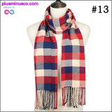 Plus Minus Co Plaid Scarf Shawls Pashmina Cashmere Knit Soft Unisex Retro, view 5