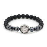 Plus Minus Co Bitcoin Bracelet Men Black Hematite Stone Charm Bracelets, view 4