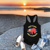 Plus Minus Co 2020 Fashion Not Fast Not Furious Sloth Print Tank Top Women Sleeveless Summer Vest Ladies Crew Neck Harajuku Tops for Teens, view 4