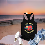 Plus Minus Co 2020 Fashion Not Fast Not Furious Sloth Print Tank Top Women Sleeveless Summer Vest Ladies Crew Neck Harajuku Tops for Teens, view 5