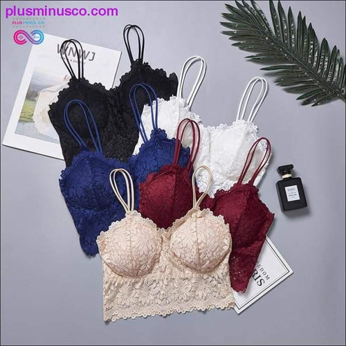 Plus Minus Co Wireless Lace Push Up Bra Top Women Plus Size Bralette