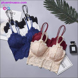 Plus Minus Co Wireless Lace Push Up Bra Top Women Plus Size Bralette, view 4