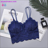 Plus Minus Co Wireless Lace Push Up Bra Top Women Plus Size Bralette, view 6