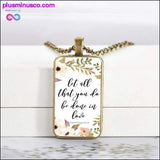 Plus Minus Co 2020 New Bible Verse Necklace Boho Flower Rectangle Glass, view 3
