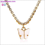 Plus Minus Co Butterfly Pendant Colorful Cubic Zirconia Necklace for Women, view 4