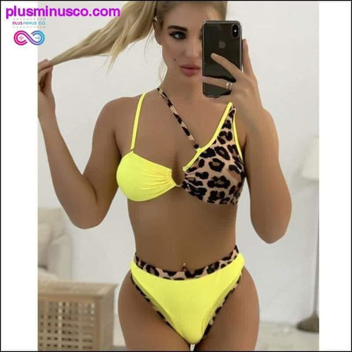 Plus Minus Co New Mesh Patchwork Sexy Bikini Set High Waist Beach