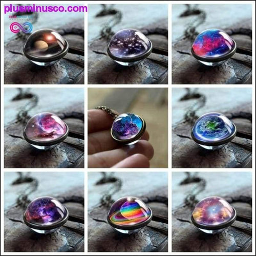 Plus Minus Co Nebula Galaxy Double Sided Pendant Necklace ||