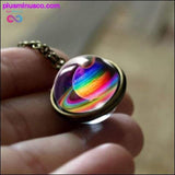 Plus Minus Co Nebula Galaxy Double Sided Pendant Necklace ||, view 3