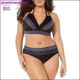 Plus Minus Co 2020 Plus Size Swimwear Floral Bikini || PlusMinusco.com, view 2