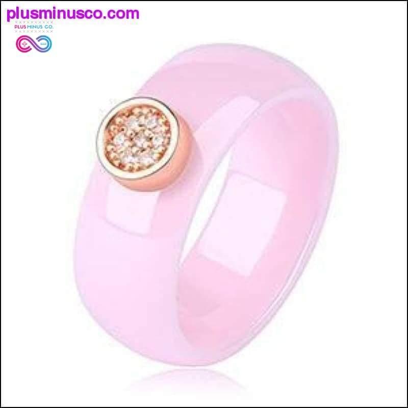 Plus Minus Co 2020 Ring Ceramics 8mm Fashion Exquisite Rhinestone Ceramic