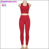 Plus Minus Co 2020 Seamless Sport Suit 2 Piece Yoga Set Legging Women Gym, view 2