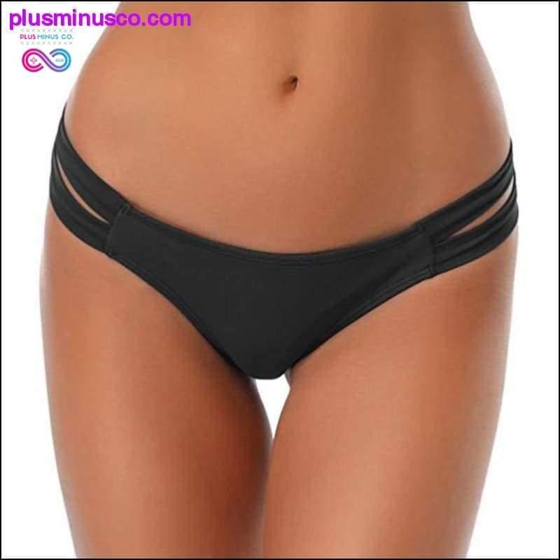 Plus Minus Co 2020 Sexy Solid Thong Bikini Brazilian Cut Swimwear Women