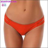 Plus Minus Co 2020 Sexy Solid Thong Bikini Brazilian Cut Swimwear Women, view 4