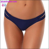 Plus Minus Co 2020 Sexy Solid Thong Bikini Brazilian Cut Swimwear Women, view 5