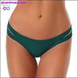 Plus Minus Co 2020 Sexy Solid Thong Bikini Brazilian Cut Swimwear Women, view 6