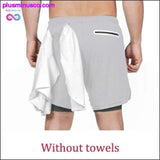 Plus Minus Co 2020 Summer Running Shorts Men 2 in 1 Sports Jogging Fitness, view 3