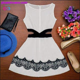 Plus Minus Co sleeveless o-neck Lace Summer women dress, view 3