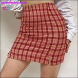 Plus Minus Co Summer Autumn Plaid Sexy Purple, view 3