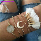 Plus Minus Co 21 Style Women Fashion Moon Leaf Shell Cross Crystal, view 3