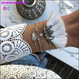 Plus Minus Co 21 Style Women Fashion Moon Leaf Shell Cross Crystal, view 6