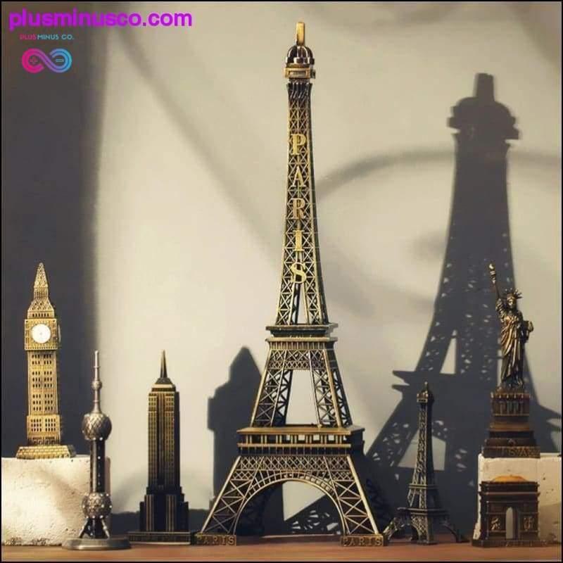 Plus Minus Co 22cm Metal Art Crafts - Paris Eiffel Tower Model Figurine in