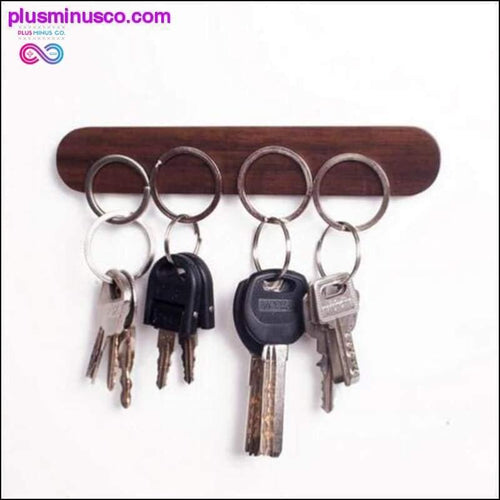 Plus Minus Co 2PC Nordic Wooden Magnetic Hanger For Keys