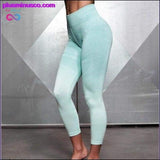 Plus Minus Co 2PCS Gradient Ombre Seamless Yoga set Workout gym Tracksuit, view 4