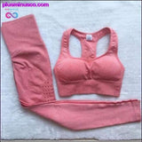 Plus Minus Co 2PCS Ombre Seamless Yoga set gym sets women gym clothes, view 2
