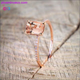 Plus Minus Co 2Pcs Ring/Set Rose Gold Filled White Crystal Zircon Wedding, view 3