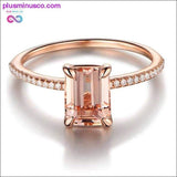 Plus Minus Co 2Pcs Ring/Set Rose Gold Filled White Crystal Zircon Wedding, view 4
