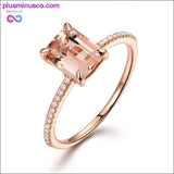 Plus Minus Co 2Pcs Ring/Set Rose Gold Filled White Crystal Zircon Wedding, view 5