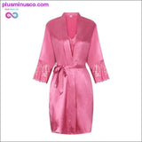 Plus Minus Co 2PCS Robe Set Bride Bridesmaid Wedding Gown Lace Sexy, view 2
