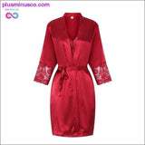 Plus Minus Co 2PCS Robe Set Bride Bridesmaid Wedding Gown Lace Sexy, view 3