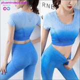 Plus Minus Co 2pcs/set Gradient Yoga Clothing Suit Women Sports Vest Bra, view 4