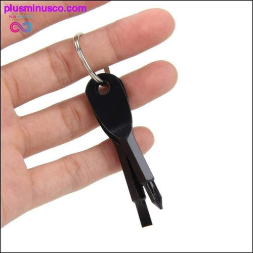 Plus Minus Co 2Pcs Stainless Steel Multi Tools Key Ring EDC Screwdriver