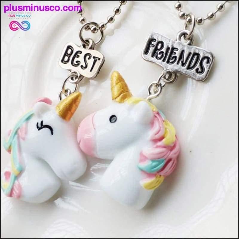Plus Minus Co 2PCS Unicorn Friendship or Best Friend Necklaces & Pendants