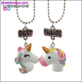 Plus Minus Co 2PCS Unicorn Friendship or Best Friend Necklaces & Pendants, view 2