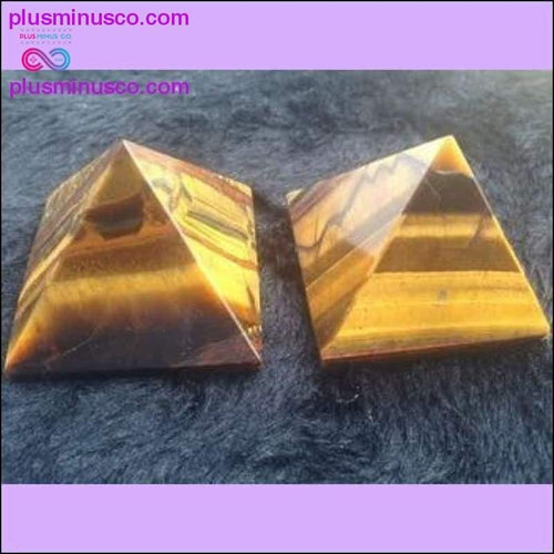 Plus Minus Co 2PCS Meditation Natural Reiki Tiger eye Gemstone Vaastu