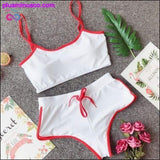Plus Minus Co 2PCS Women side Striped Gym Tracksuit Spaghetti Strap Vest, view 3