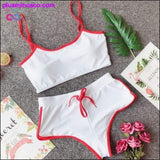 Plus Minus Co 2PCS Women side Striped Gym Tracksuit Spaghetti Strap Vest, view 3