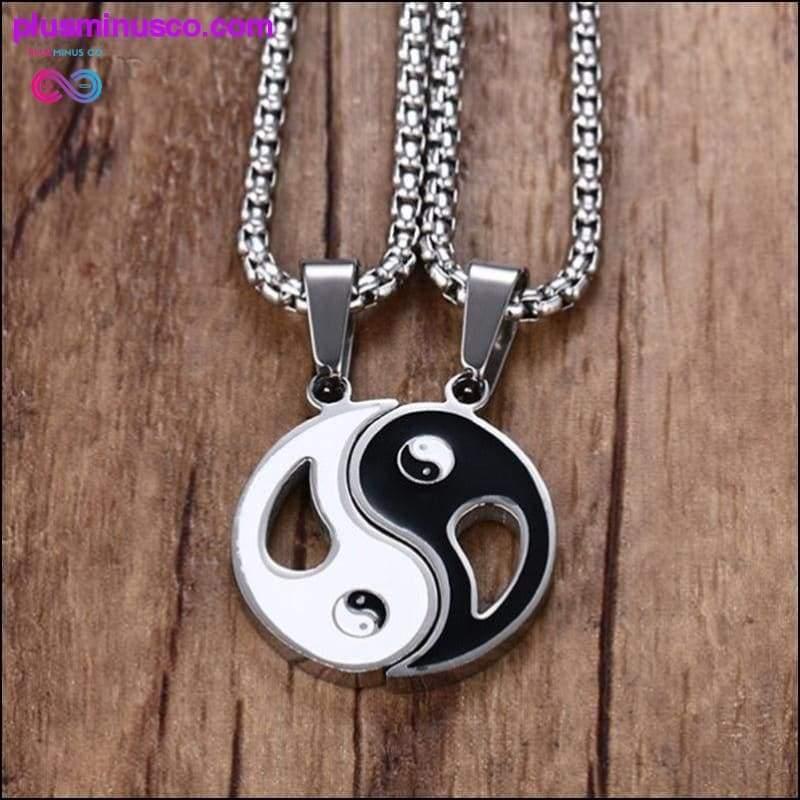 Plus Minus Co 2pcs Yin Yang Necklace for Couples and BFF
