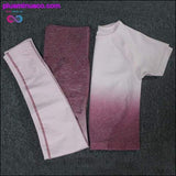 Plus Minus Co 2PCS Yoga Set Women Long Sleeve Crop Tops And High Waisted, view 2