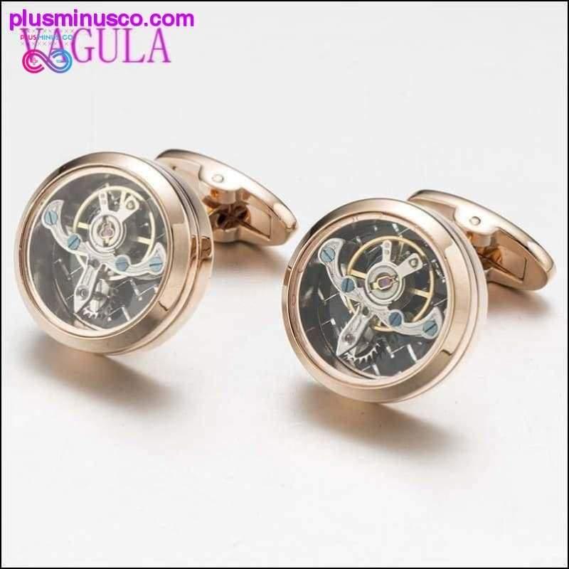 Plus Minus Co 3 Colors High Quality Movement Tourbillon Round Cuff Links