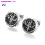 Plus Minus Co 3 Colors High Quality Movement Tourbillon Round Cuff Links, view 2