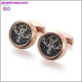 Plus Minus Co 3 Colors High Quality Movement Tourbillon Round Cuff Links, view 3